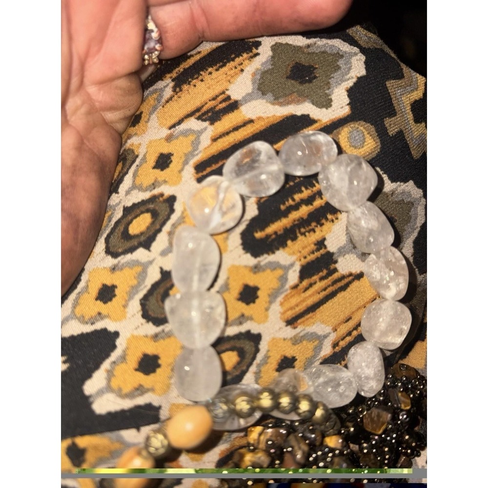 Large Bead Quartz Tumbled Bracelet